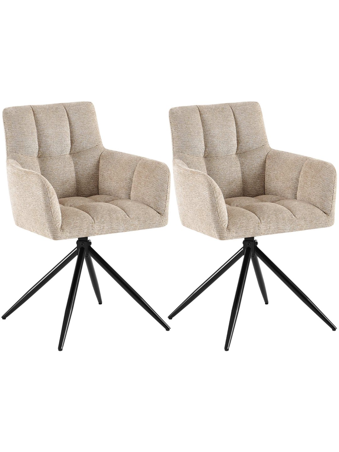 Sarja 2 ruokasalin tuolia Jonah kangas, vaaleanruskea