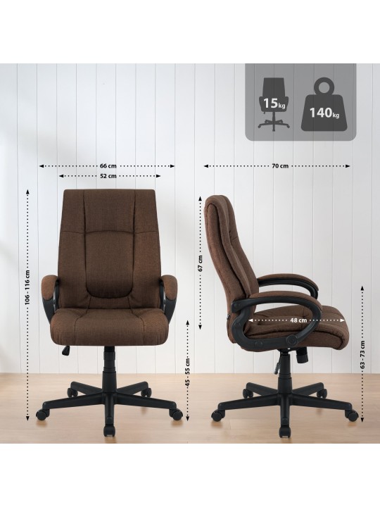 Työtuoli XL Sparta kangasta, ruskea