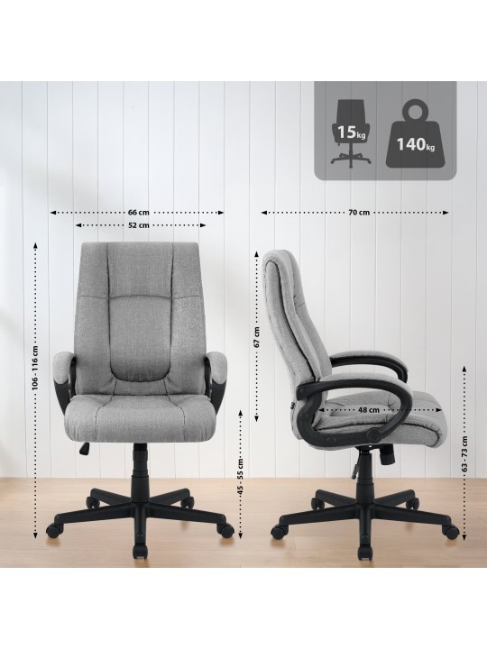 Työtuoli XL Sparta kangasta, harmaa