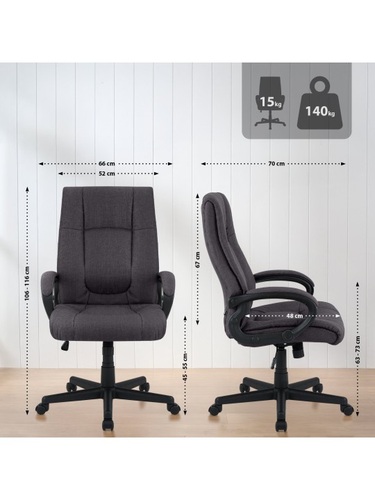 Työtuoli XL Sparta kangasta, musta Työtuoli XL Sparta kangasta, musta