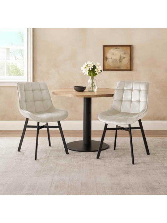 Tuoli Colby samettia, kermanvärinen