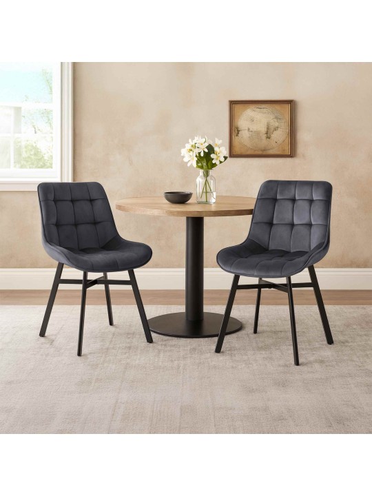 Tuoli Colby samettia, tummanharmaa