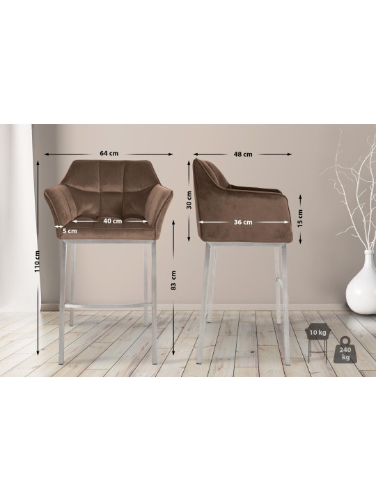 Baarijakkara Damaso E samettia 4 jalan rungolla, ruskea