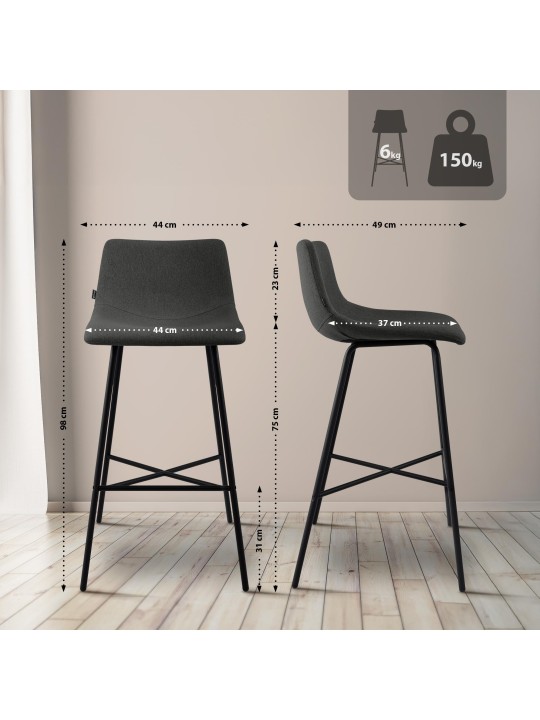 Baarijakkara Altona kangasta, tummanharmaa Baarijakkara Altona kangasta, tummanharmaa