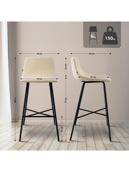 Baarijakkara Altona kangasta, kermanvärinen