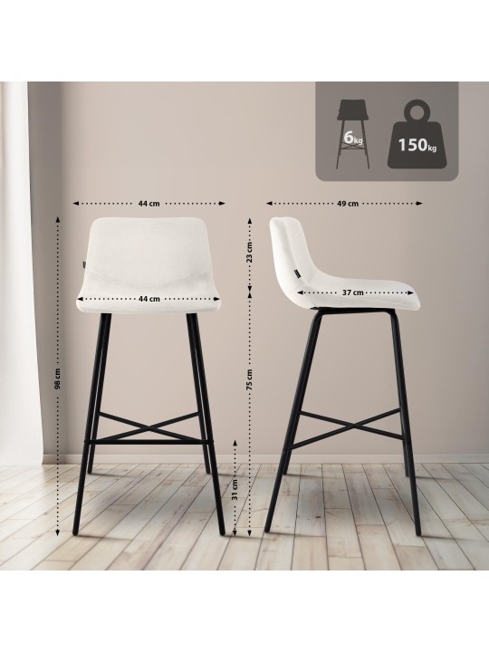 Baarijakkara Altona samettia, kermanvärinen