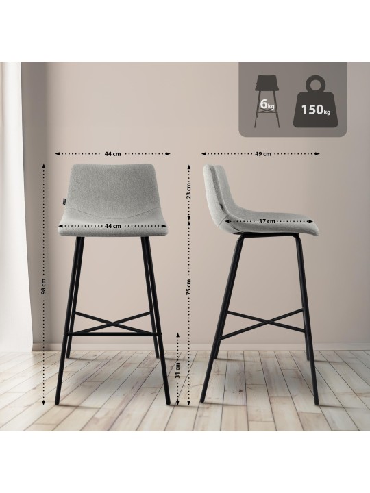 Baarijakkara Altona kangasta, harmaa