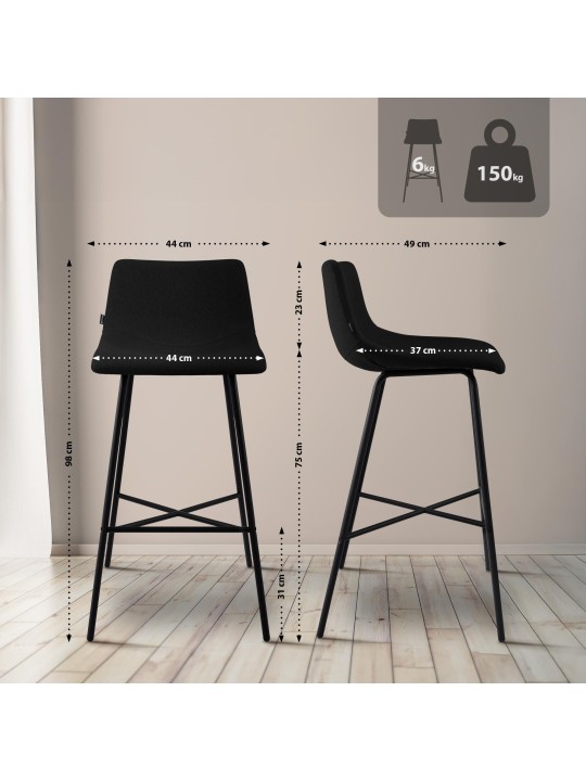 Baarijakkara Altona kangasta, musta