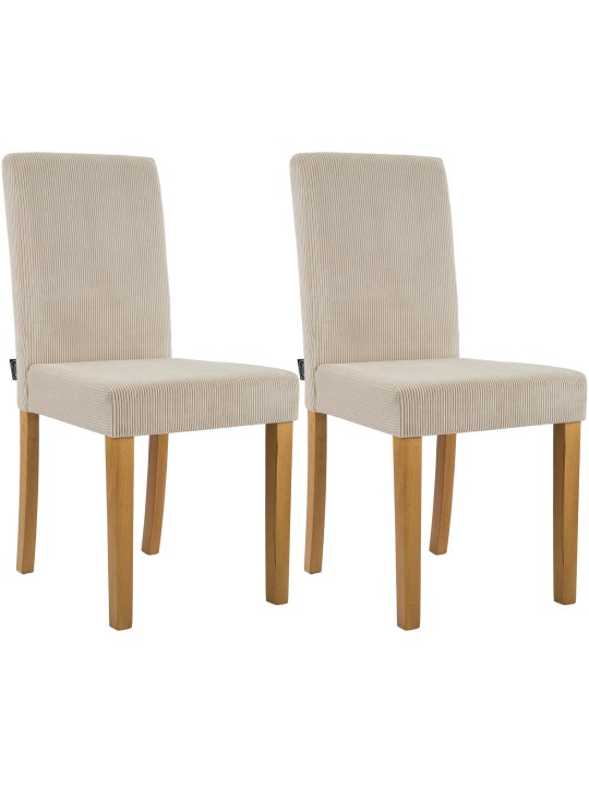 Setti 2 ruokasalin tuolia Ina Cord antiikkivalo, vaaleanruskea