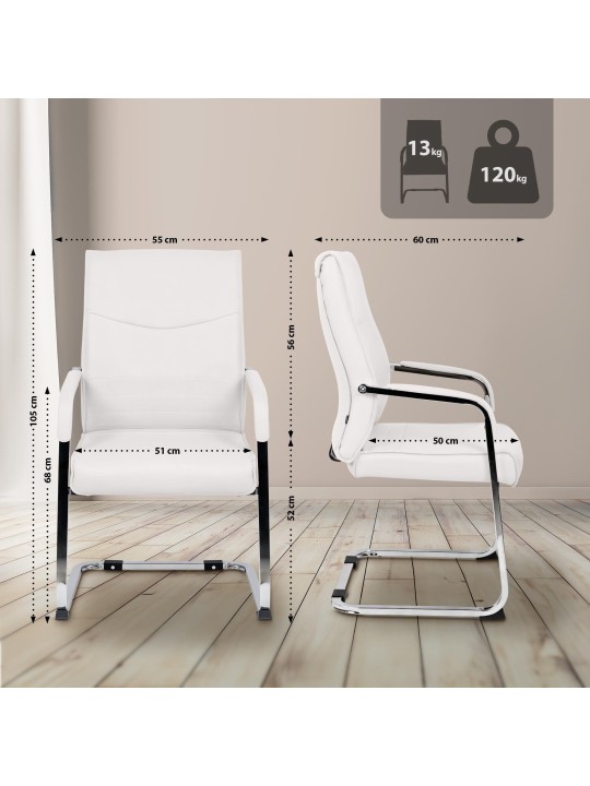 Hobart vierailijatuoli, valkoinen