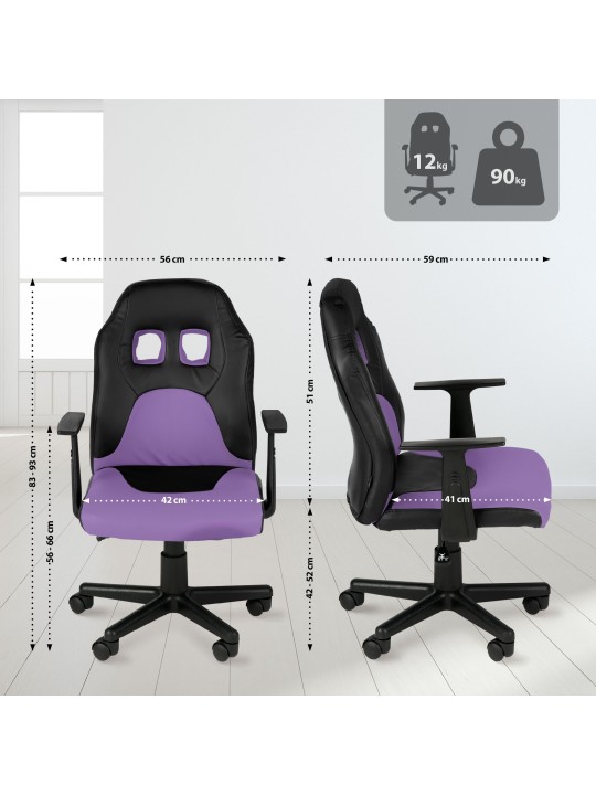 Hauska lasten työtuoli, musta/liila