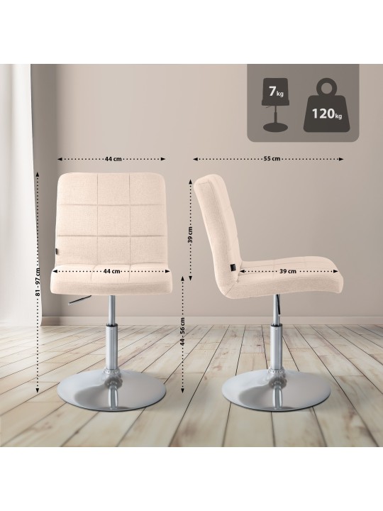 Tuoli Ricky kangasta, kermanvärinen