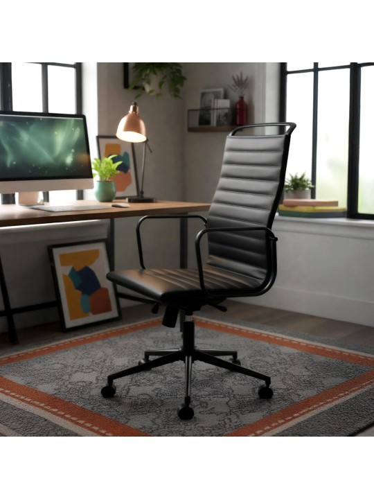 Nelson keinonahkainen työtuoli, musta