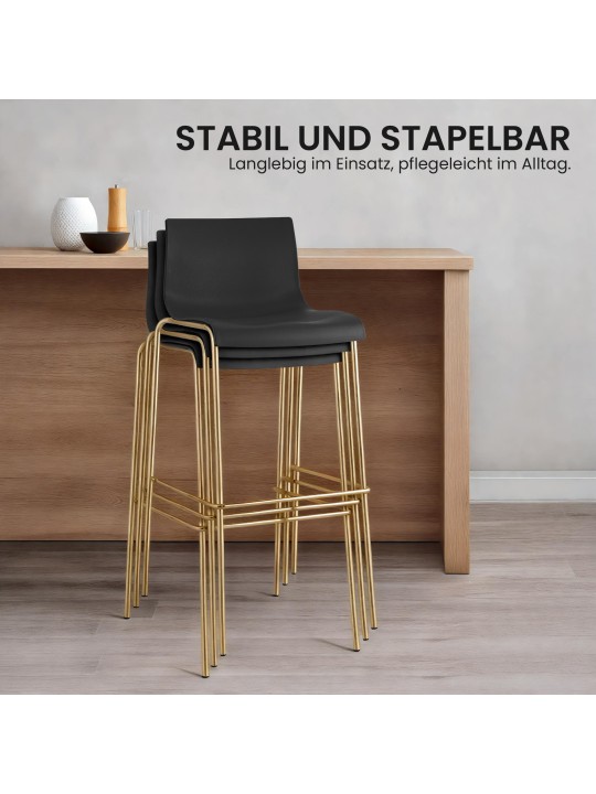 2 baarijakkaran setti Hoover muovia 4 jalkaa kultaa, musta