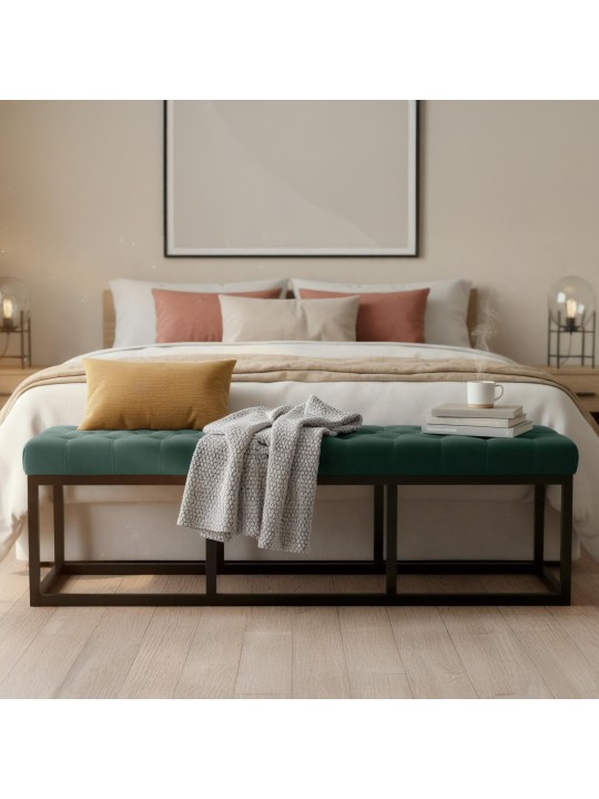 Penkki Polson samettia 150 cm, vihreä