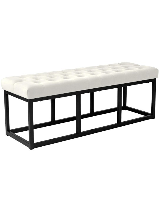 Polson samettipenkki 120 cm, kermanvärinen