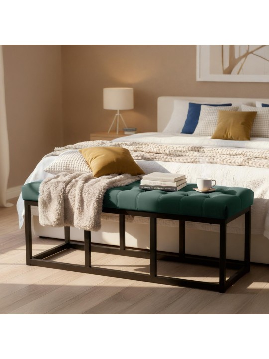 Polson samettipenkki 120 cm, vihreä