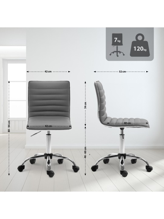 Työjakkara Alamosa keinonahkaa, harmaa