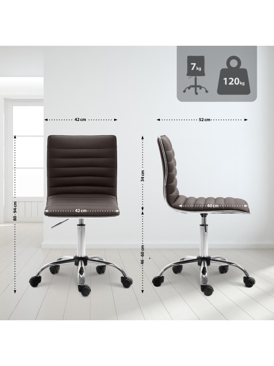 Työjakkara Alamosa keinonahkaa, ruskea