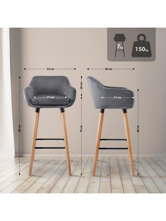 Baarijakkara Grant velvet, harmaa