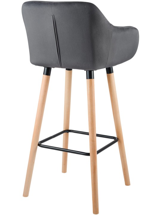 2 baarituolia Grant velvet, harmaa