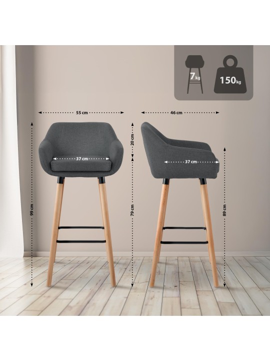 Baarijakkara Grant-kangas, tummanharmaa