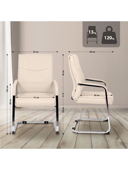 Hobart vierailijatuoli, kermanvärinen