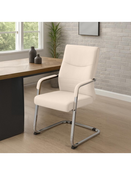 Hobart vierailijatuoli, kermanvärinen