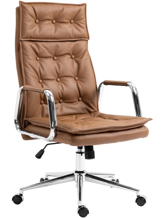 Työtuoli Sotira aitoa nahkaa, vaaleanruskea