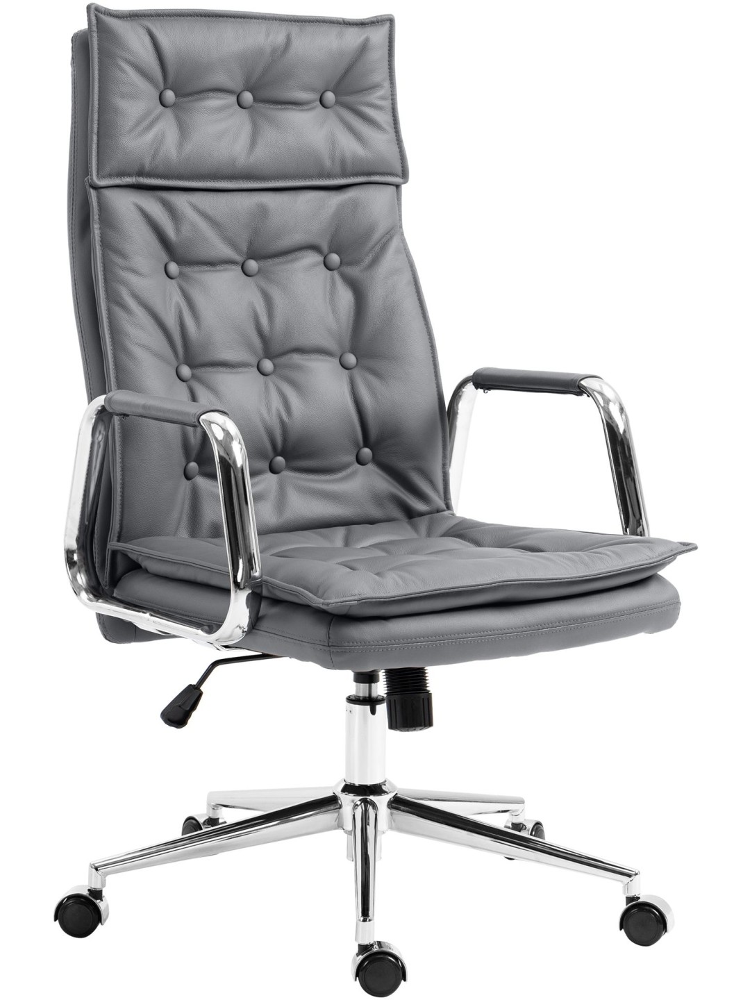 Työtuoli Sotira aitoa nahkaa, harmaa