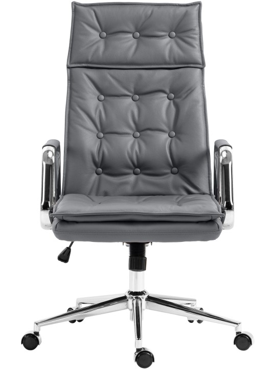 Työtuoli Sotira aitoa nahkaa, harmaa