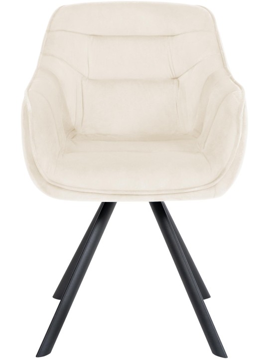 Russel samettituoli, kermanvärinen