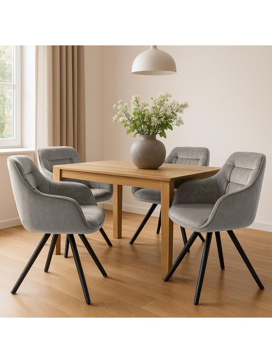 Russel samettituoli, harmaa