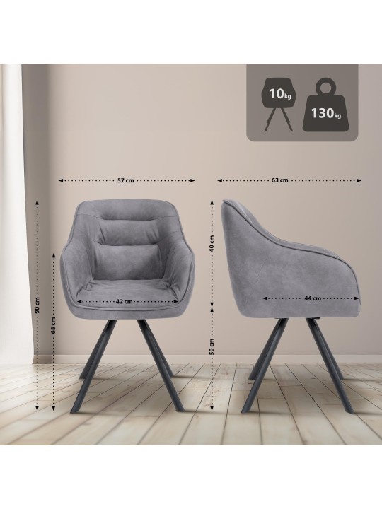 Russel vintage tuoli, harmaa