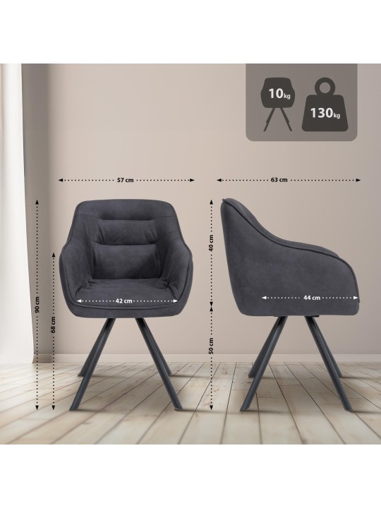 Russel vintage tuoli, musta