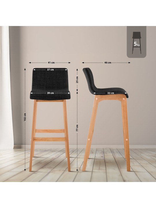 2 baarijakkaran setti Hoover kangas Natura, tummanharmaa