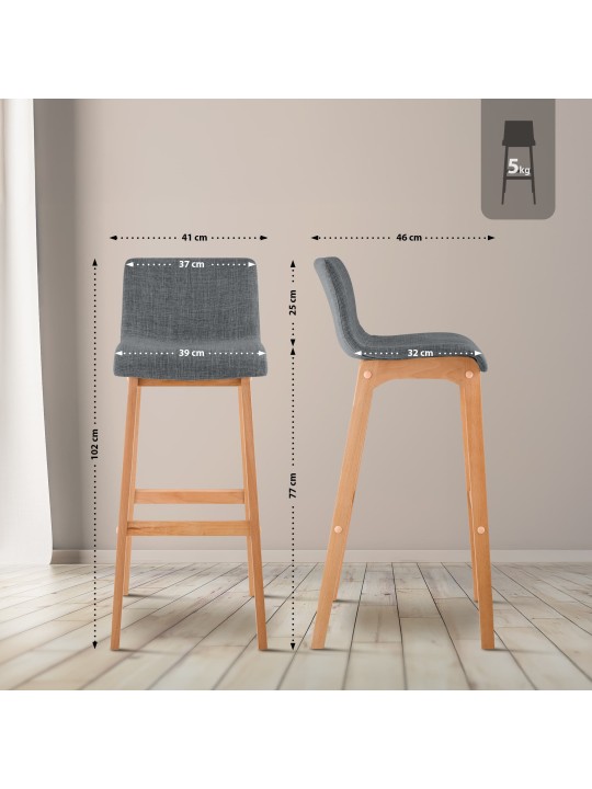 2 baarijakkaran setti Hoover kangas Natura, vaaleanharmaa