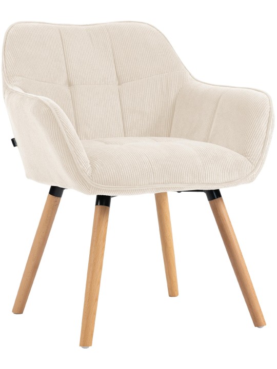 Ruokailuhuoneen tuoli Vienna Cord luonnollinen, kermanvärinen