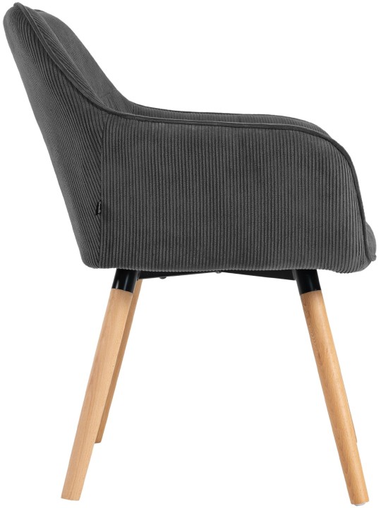 Ruokailuhuoneen tuoli Vienna Cord luonnollinen, tummanharmaa