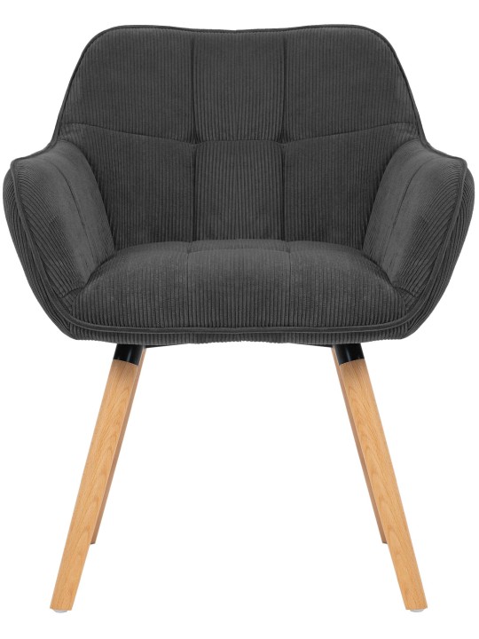 Ruokailuhuoneen tuoli Vienna Cord luonnollinen, tummanharmaa