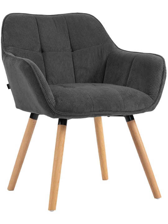 Ruokailuhuoneen tuoli Vienna Cord luonnollinen, tummanharmaa