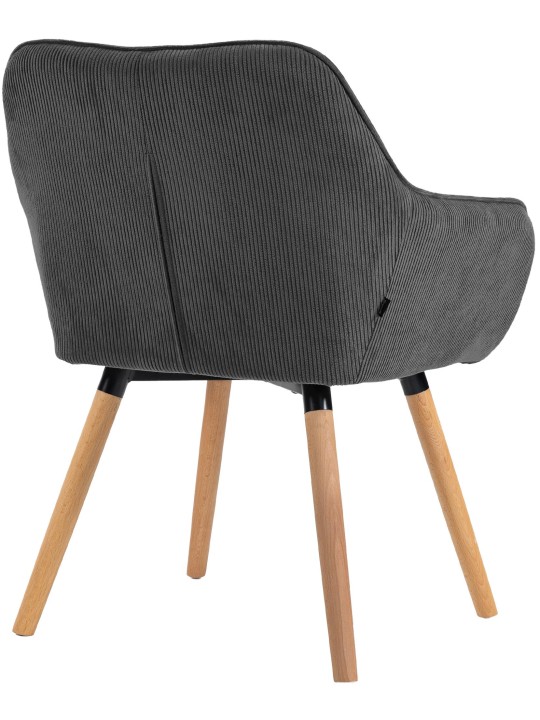 Ruokailuhuoneen tuoli Vienna Cord luonnollinen, tummanharmaa