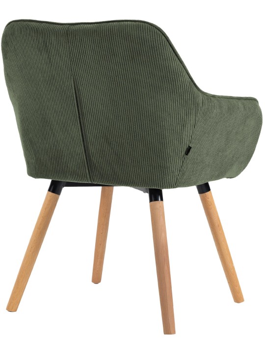 Ruokailuhuoneen tuoli Vienna Cord luonnollinen, vihreä