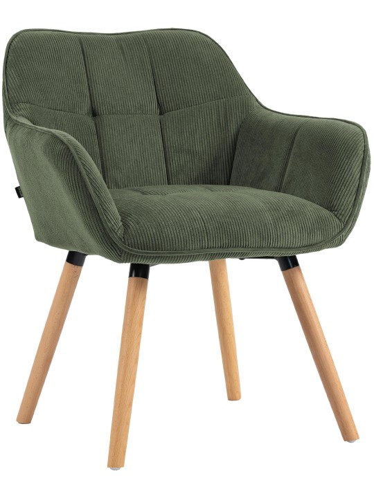 Ruokailuhuoneen tuoli Vienna Cord luonnollinen, vihreä