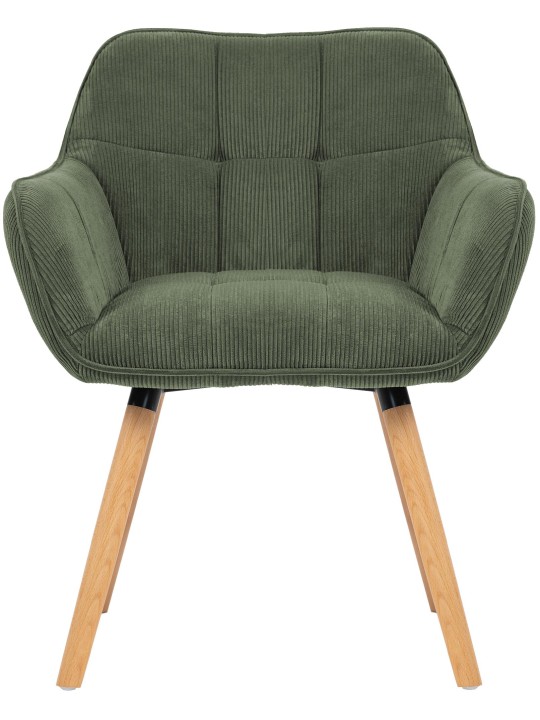 Ruokailuhuoneen tuoli Vienna Cord luonnollinen, vihreä