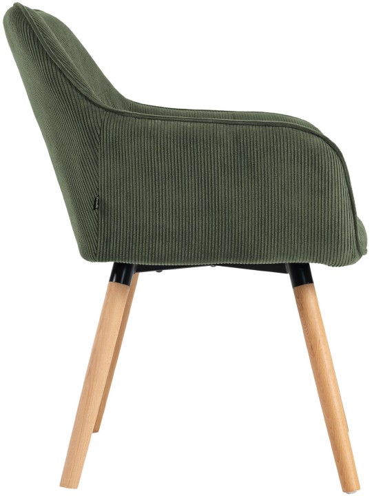 Ruokailuhuoneen tuoli Vienna Cord luonnollinen, vihreä