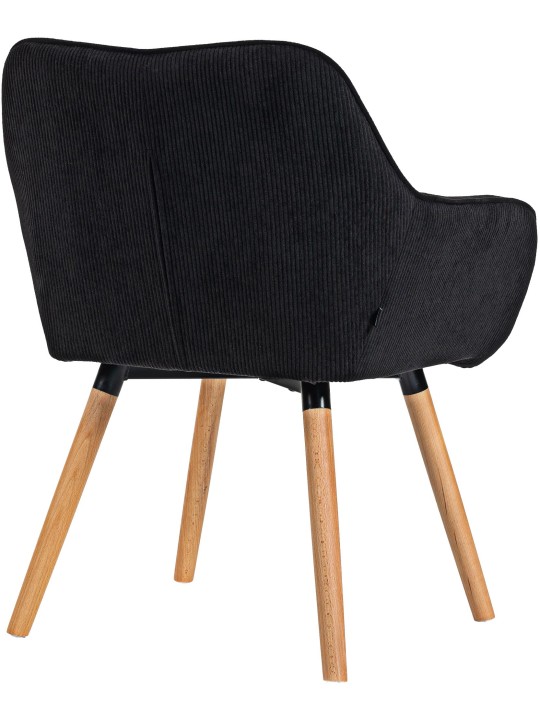 Ruokailuhuoneen tuoli Vienna Cord luonnollinen, musta