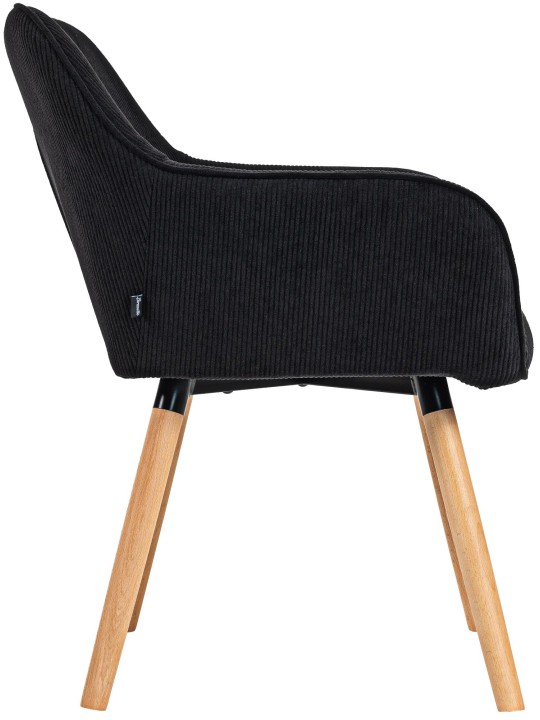 Ruokailuhuoneen tuoli Vienna Cord luonnollinen, musta