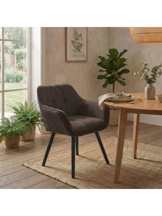 Vienna Cord ruokapöydän tuoli, ruskea