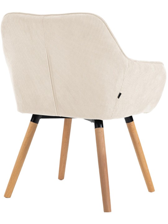 Ruokailuhuoneen tuoli Vienna Cord luonnollinen, kermanvärinen